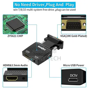 1080P Vga Input +L/R Audio to HDMI Output Converter Vga to H