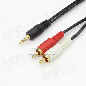 3m 1 to 2 RCA Audio Cable DC 3.5mm to Dual Lotus Audio Inter