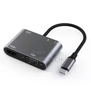 Portable 5 in 1 USB Type C to HDMI VGA USB 3.0 PD Audio Hub