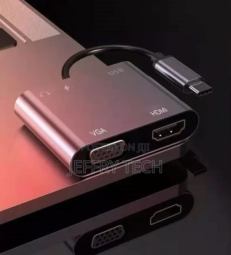Portable 5 in 1 USB Type C to HDMI VGA USB 3.0 PD Audio Hub