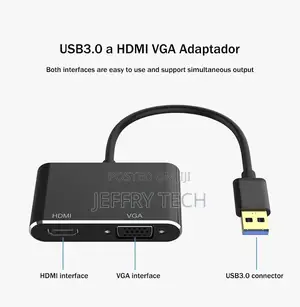 USB 3.0 to HDMI VGA Adapter Cable USB3.0 Multiport Dual Outp