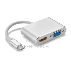 Type C USB C to HDMI VGA 2 in 1 1080P Adapter Support 4K*2K