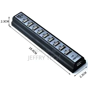 10 Ports 480mbps USB HUB 2.0 High Speed Usb Hub With Adapter
