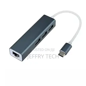 USB C Gigabit Ethernet Adaptor and 3ports USB 3.0 HUB Alumin