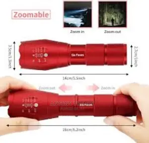 1 Pc CREE XML-T6 LED Flashlight 5 Modes Zoomable Aluminum To