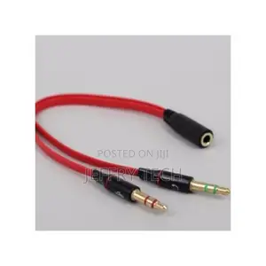 3.5mm 2 Male Plug to 1 Female Jack Audio Stereo Headset Jack