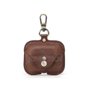 Protective Leather Case Cover for Airpods Pro - Dark Brown