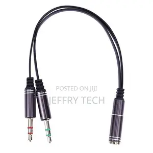 3.5mm Stereo Audio Female to 2 Male Headphone Mic Y Splitter
