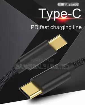 Black Phone Type C to Type C Usb Data Pd Fast Charger Charging Cable
