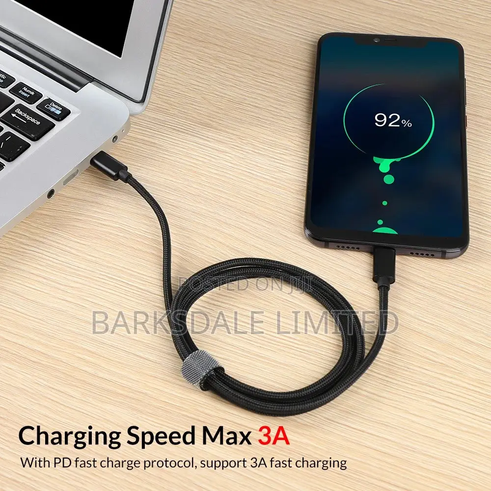 Black Phone Type C to Type C Usb Data Pd Fast Charger Charging Cable