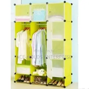 Three Column Green Plastic Wardrobe