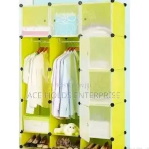 Plastic Wardrobe Three Column Green Blue Black Pink