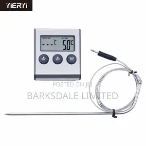Probe Meat BBQ Thermometer Timer Instant Smoke Kitchen Alarm