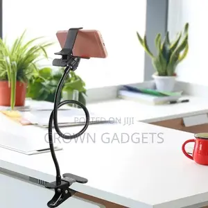 Cell Phone Clip on Stand Holder - With Grip Flexible Long