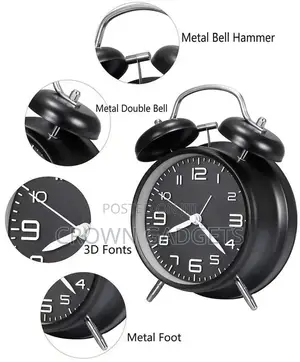 Twin Bell Alarm Clock,Plastic Coloured