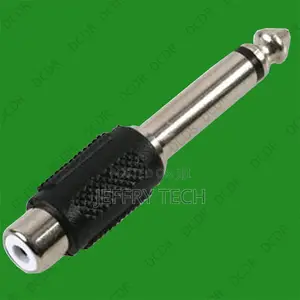 1x RCA Female Plug to 6.5mm Male Jack Mono Audio Adaptor Con
