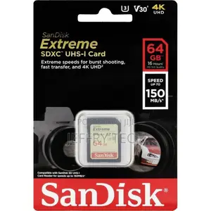Sandisk Extreme SDXC 64GB Digital Memory Card UHS-I U3 150MB