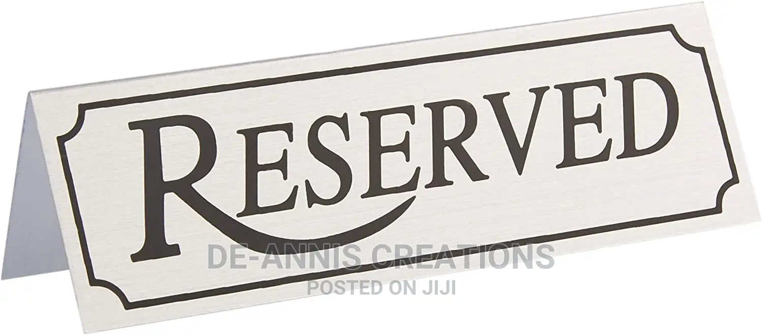 Table Reserved Signs