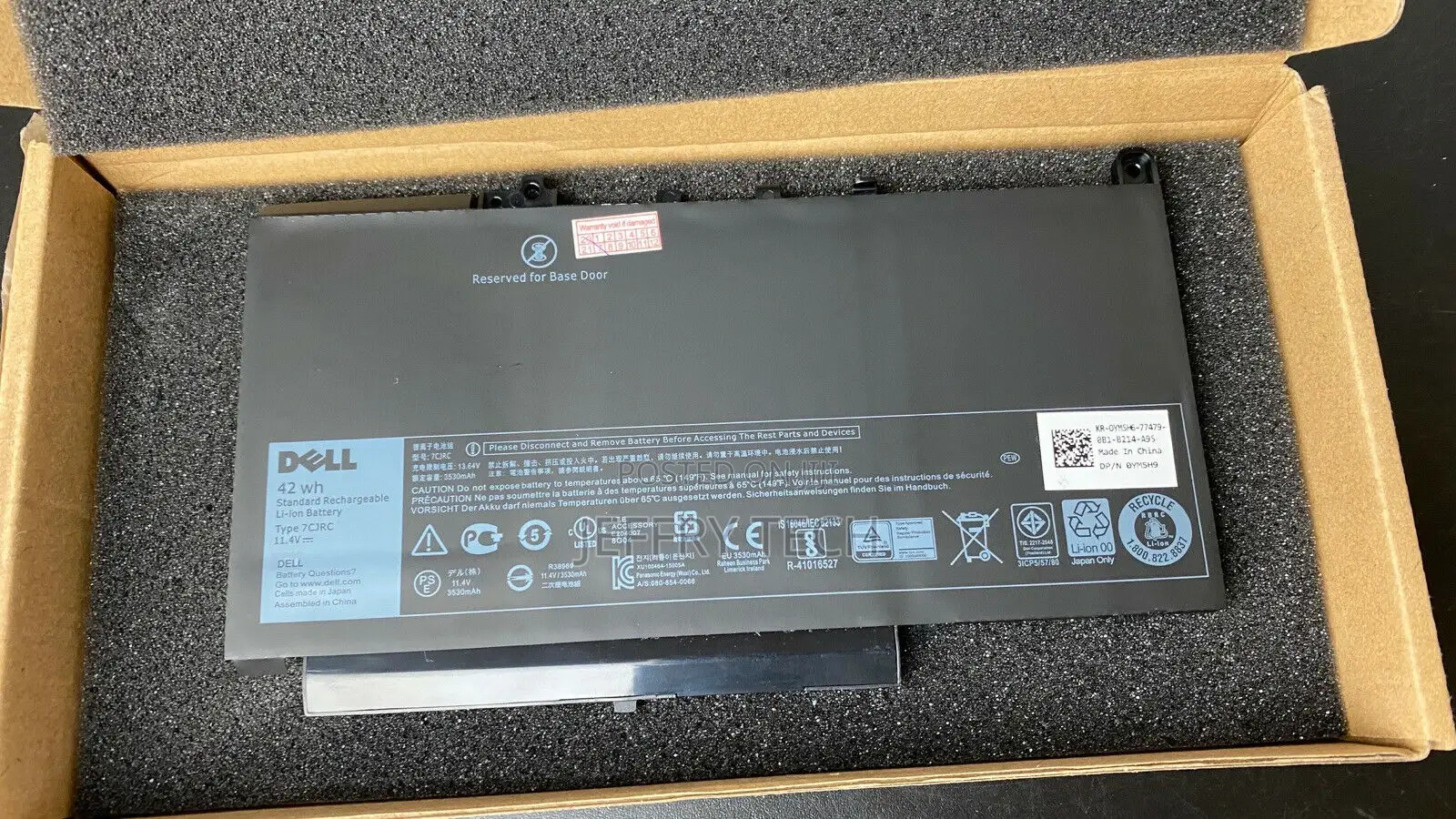 Genuine Dell Latitude E7270 7470 Li-Ion Battery 42wh 3 Cell