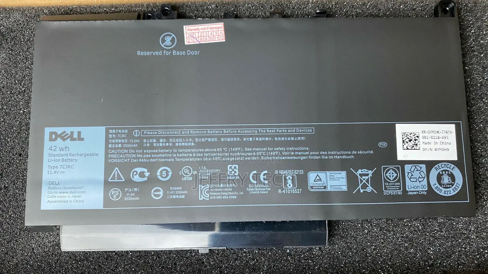 Genuine Dell Latitude E7270 7470 Li-Ion Battery 42wh 3 Cell