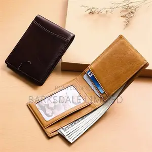 Men 100% Genuine Cow Leather Wallet Card