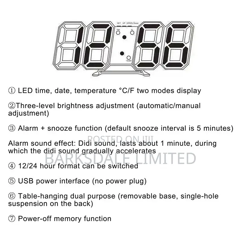 Digital Led Skeleton Wall Clock 3d Gift Light Perfect Gift