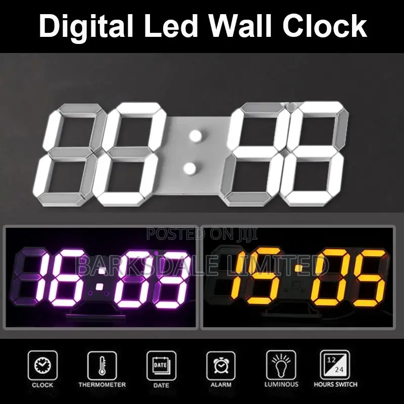 Digital Led Skeleton Wall Clock 3d Gift Light Perfect Gift