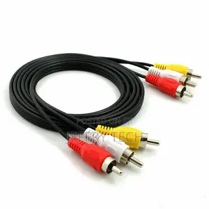 Triple 3 Phono Male to Male NES Cable Audio Composite Video