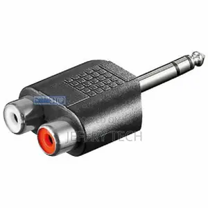 1/4" STEREO Jack Plug to 2 X RCA Female RED WHITE Phono So