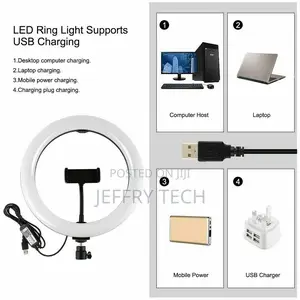10" LED Selfie Ring Light With Tripod Phone Holder Stand For