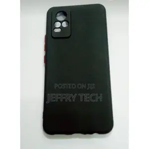 Vivo V21E Silicon Back Case/ Black