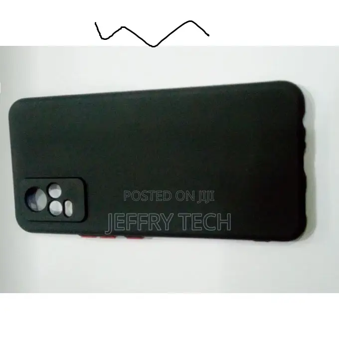 Vivo V21E Silicon Back Case/ Black