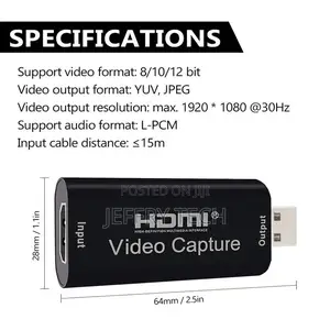 Video Capture Card USB Video Grabber Record Card for Live