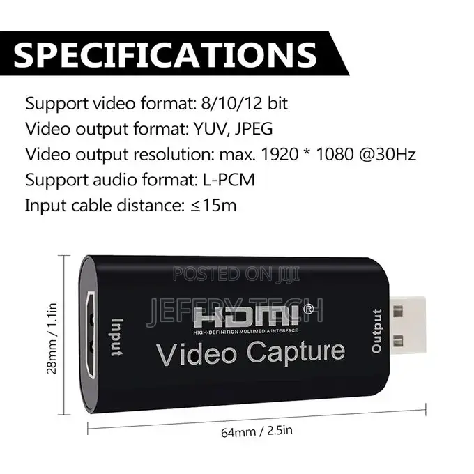 Video Capture Card USB Video Grabber Record Card for Live