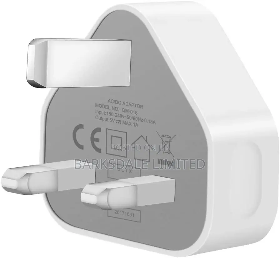3pin Charger Plug Apple iPhone XS MAX 5W USB UK Android