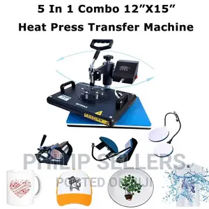 5in1 Combo Heat Press Machine T-Shirt Mug Hat Transfer Subli