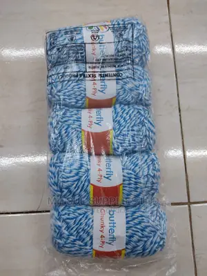 5 White, Baby Blue, Blue Rainbow Chunky Yarn