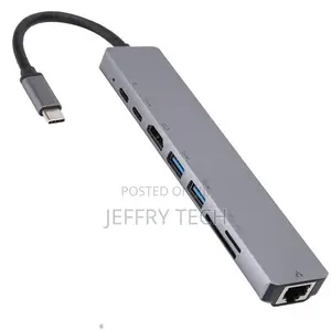 High Quality 8 in 1 Multiport Type C to Hd-Mi + VGA + LAN Po