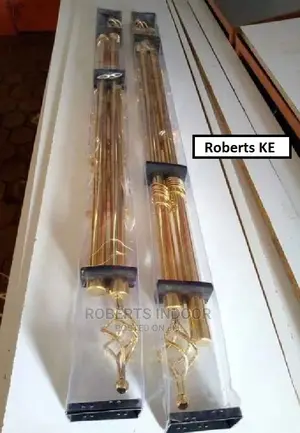 2m Gold Double Curtain Rod