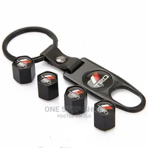Set of 4pcs TRD Cat Tire Air Caps Cover With Key Chain