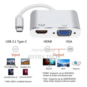 Converter USB 3.1 Type-C USB C Type C to 4K HDMI VGA Convert