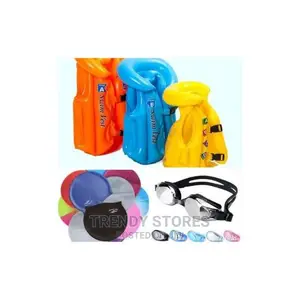 3IN1 Swim Gear; Kids Life Vest/Jacket, Swimming Cap, Goggles