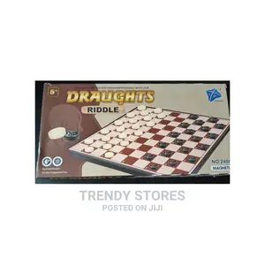 Magnetic Draught Riddle Checkers Board Game Toy