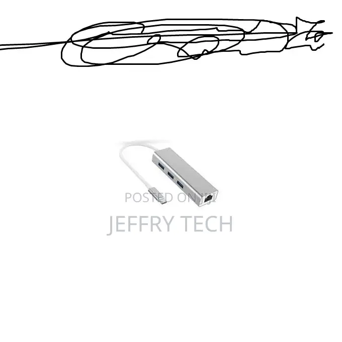 Generic Type C To Ethernet RJ45 Lan 3 USB C Hub Adapter