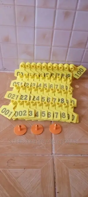 100-Pack Colourful Goats Numbered Ear Tags