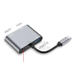 Multi-Port Cable 4K Type C 4 in 1 USB C VGA Hub Screen Displ