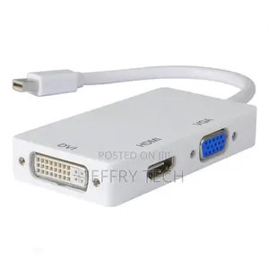 HDTV Converter 3 in 1 Thunderbolt Mini DP Male to DVI VGA HD