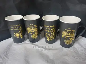 Long Black Mugs -6 Pcs