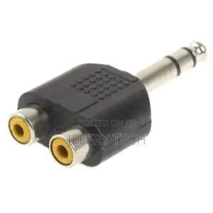 6.35mm Stereo Male Plug Adapter to 2-Way RCA Jack Headphone