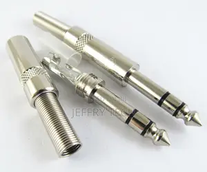 1/4" 6.35mm TRS Stereo Metal Male Plug Audio Cable Connector